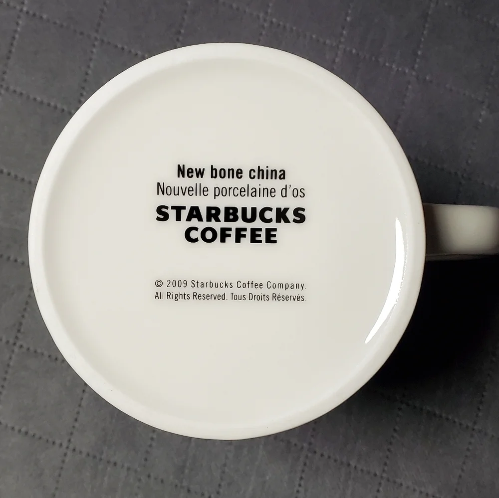 Starbucks Bone China Brown and White Mug 2009